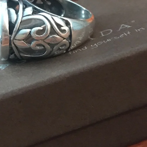 Silpada Sterling Black Chalcedony Ring Size 6 - Picture 7 of 8